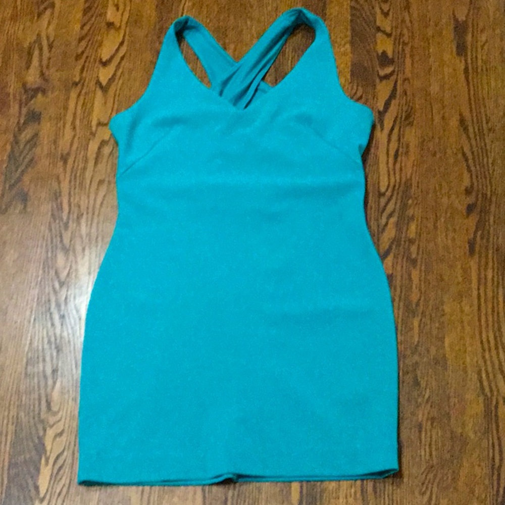 Dynamite Teal Crossback Mini Dress